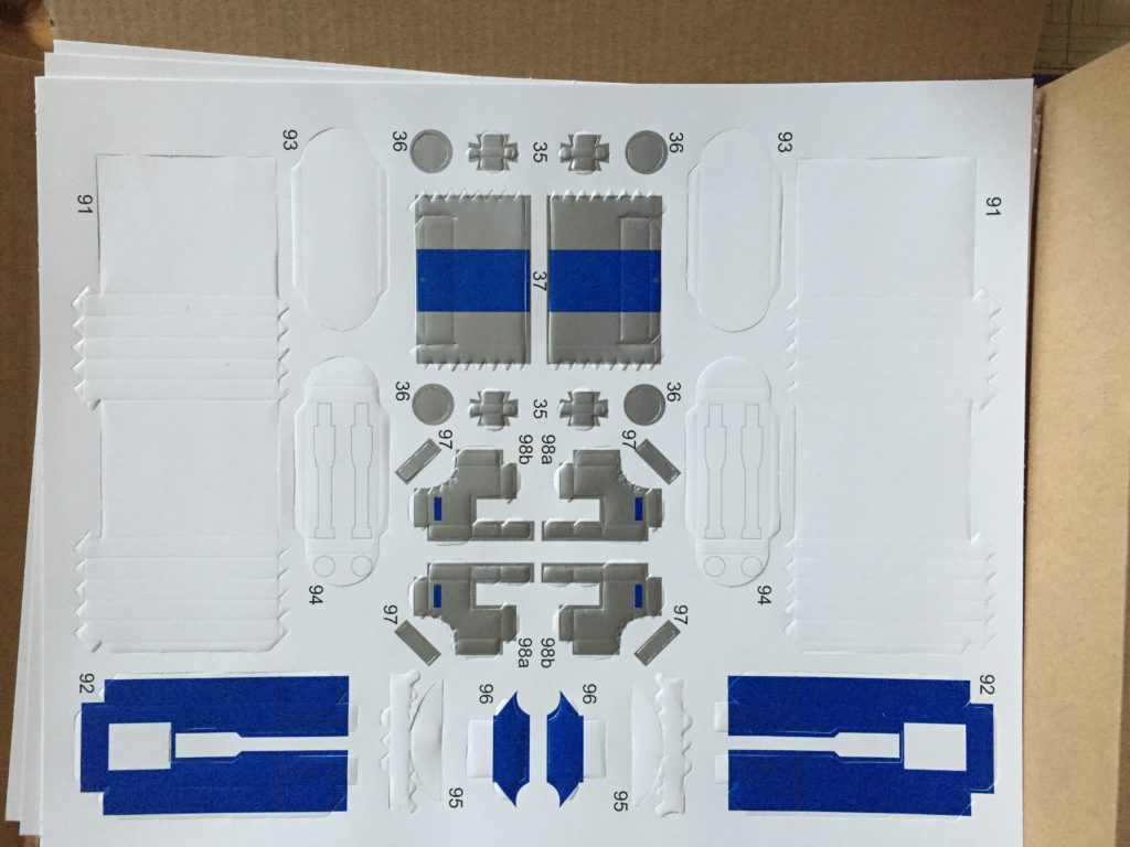 one sheet of the R2D2 construction